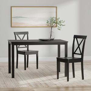 Glenwillow Home 48" Wood Dining Table + X-Back Dining Chairs Dining Set (3-Piece or 5-Piece Set) - 1 of 4