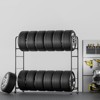 VEVOR Rolling Tire Storage Rack, 2-Shelf Tire Holder and Transport Trailer for Garage, Heavy-Duty Steel Tire Storage Cart with Wheel, Black - 2 of 4