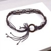 Anna-Kaci Women's Woven Rope Belt with Large Circular Buckle and Bohemian Knot Detail 49in - Coffee - 2 of 4