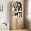 5-Shelf Arched Bookcase, 71.7" Tall Wooden Display Storage Rack for Home Office, Farmhouse Bookshelf - 4 of 4