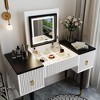 43.3" Vanity Desk with Mirror and Lights, Vanity Table with Flip Top Mirror, Dressing Table with 2 Drawers and Storage Organization for Bedroom - image 4 of 4