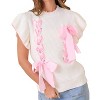 Women's Weave Ribbon Bow Sweater - Main Strip - 4 of 4