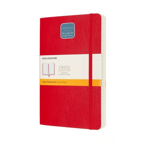 Moleskine Ruled Notebook Lg Expanded Soft Cover Red : Target