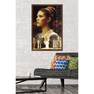 Star Wars Princess Leia Ceremony Mahogany Framed Wall Poster
