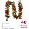 9 Ft Xmas Garland with Lights Silver White Ball Ornaments Pine Cones for Fireplace Front Door Stairs Railing Indoor Outdoor Decor - 4 of 4