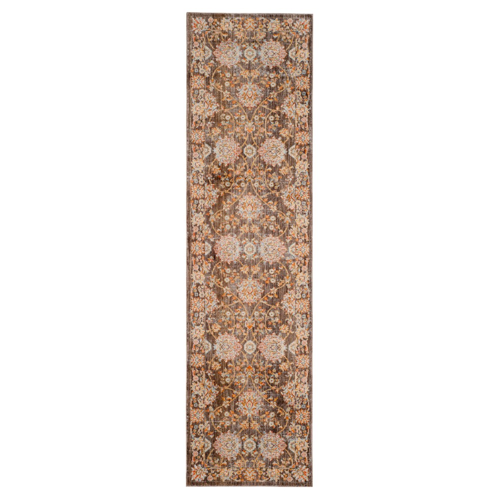 2'2inx8' Runner Vintage Persian Style Rug Brown/Multi - Safavieh