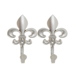 Unique Bargains Curtain Holdbacks Flower Hooks Zinc Alloy 3.74"x2.36" 1 Pair - 1 of 4