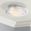 Possini Euro Design Modern Ceiling Light Flush Mount Fixture 15 3/4" Wide Gleaming White 3-Light 2-Tier Clear Frosted Glass for Bedroom Kitchen House - 2 of 4