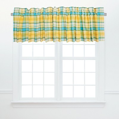 C&F Home Citrus Mist Plaid Cotton Yellow Valance Window Treatment