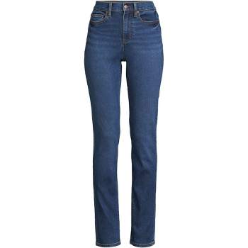 Lands' End Women's Recover High Rise Straight Leg Blue Jeans