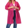 Agnes Orinda Women's Plus Size Lace Open Front 3/4 Sleeve Long Cardigans - 2 of 4