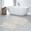 Knightsbridge All Season Traditional Chain Design 2 PC Cotton Bath Rug Set 17"X24" & 21"X34" White - 2 of 4