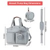 Racxily Breast Pump Bag Diaper Tote Bag with Detachable Shoulder Strap Side Pocket Free Baby Bibs Compatible - 3 of 4