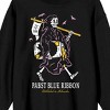 Pabst Blue Ribbon Grim Reaper Enjoying a Beer Adult Black Crew Neck Sweatshirt-XL - 2 of 3