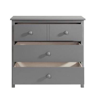 Dove Gray Nursery Dresser with Extra Deep 3 Drawers