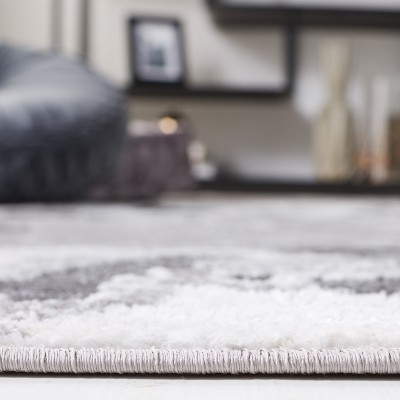 Amelia Charcoal and Grey Abstract Square Area Rug