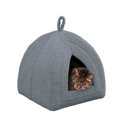 Furhaven Fleece Pet Tent Small Dog And Cat Bed - Small, Heather Gray ...