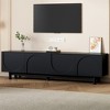TV Stand With Arch Cabinets For TVs Up To 78'', Entertainment Center With Solid Wood Legs, Media Console With Adjustable Shelves For Living Room - 2 of 4