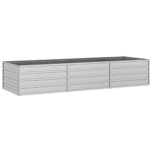 vidaXL Galvanized Steel Raised Garden Bed - Silver Metal Planter Box for Patio & Balcony - Rectangular Outdoor Plant Trough 94.5" x 31.5" x 17.7" - 1 of 4