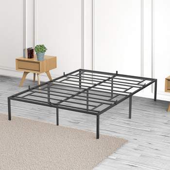 Trinity Queen Metal Platform Bed Frame with Sturdy Steel Bed Slats, Black