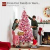 Best Choice Products Prelit Pink Artificial Christmas Tree, Snow Flocked Fir Holiday Decoration - 4 of 4