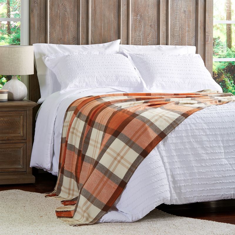 Hastings Home Oversized Cashmere-Feel Soft Throw Blanket - Spice Plaid, 4 of 9