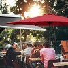 Gulches Simple Deluxe 9ft Outdoor Market Table Patio Umbrella with Button Tilt, Crank and 8 Sturdy Ribs for Garden, Red - 3 of 4