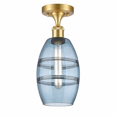 Vaz - 1 Light Semi-Flush Mount In Industrial Style-9.38 Inches Tall and 5.88 Inches Wide
