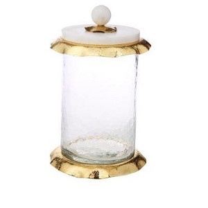Classic Touch Glass Canister with Marble Lid - 1 of 3