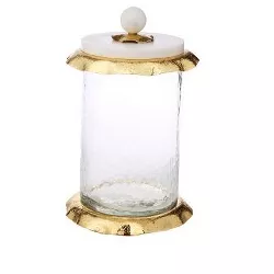 Classic Touch Glass Canister with Marble Lid