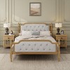 KTMBDW  Full/Queen/King Upholstered Platform Bed Frame with Vertical Channel Tufted Headboard and Strong Wooden Slats, Upholstery&Tufted Detailing. - 3 of 4