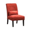 Chenille Armless Contemporary Accent Chair with Matching Pillow - 3 of 4