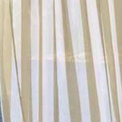 Khaki Sheer Striped Grommet Top Outdoor Curtain Panel