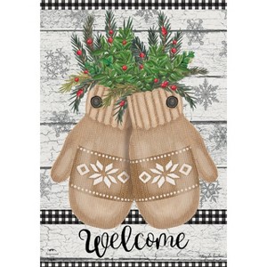 Briarwood Lane Farmhouse Mittens Winter House Flag Winter Greener - 1 of 4