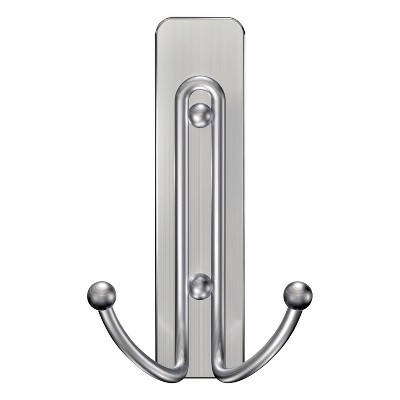 Command Bath Double Wall Hook Metal Satin