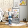 FONTOI Easel for Kids, Double Sided Kids Art Easel with Paper Roll, Chalkboard & Storage, Standing Toddler Easel, Gray, 18.9"*46.5"*23.2" - 4 of 4