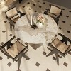 39" Modern Round Black Pedestal Dining Table with Faux Marble Stone Top, Small Kitchen Table for Living Room or Dining Room-The Pop Hom - 3 of 4