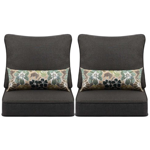 Aoodor - Patio Deep Chair Cushion - Set Of 2 - Total 6 Pieces : Target