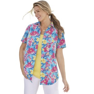 Woman Within Perfect Short Sleeve Shirt - 1 of 4