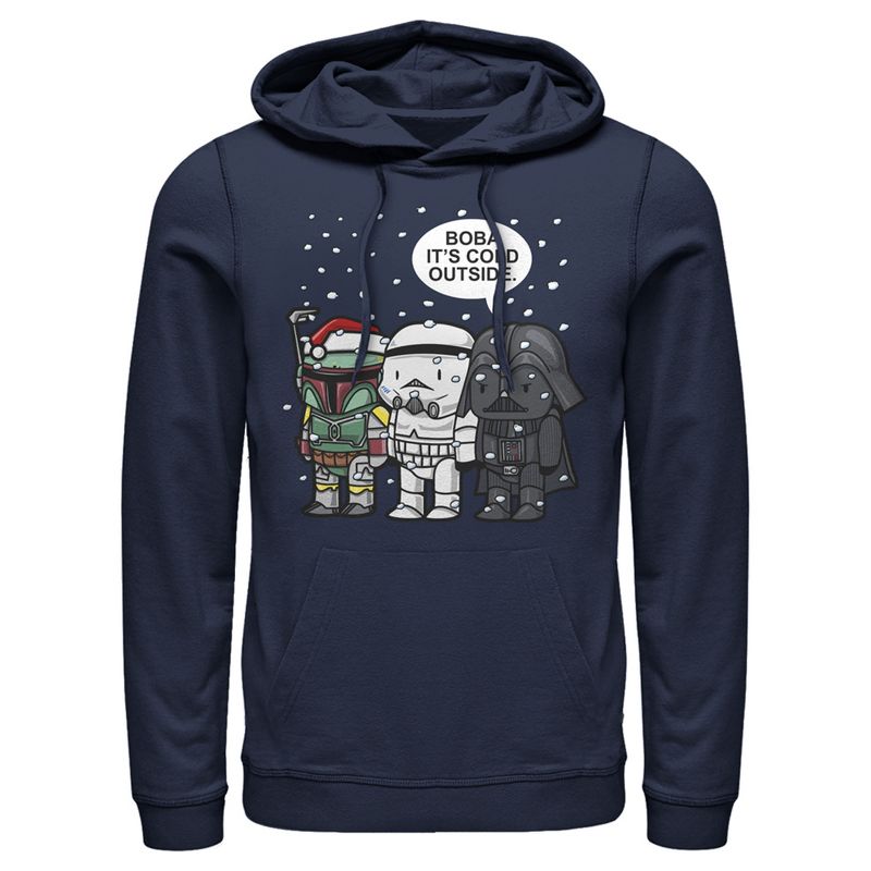 Men's Star Wars Christmas Boba It's Cold Outside Pull Over Hoodie, 1 of 5