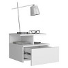 GlasFlength Nightstands Wall Mounted Bedside Table Storage Nightstand Floating Nightstand with Drawer for Room, White, 13.23"*14.02"*11.61" - 4 of 4