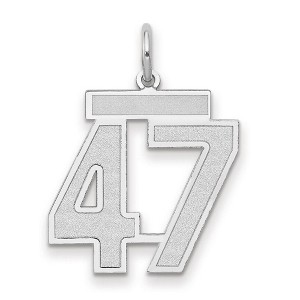 Black Bow Jewelry 14k White Gold, Jersey Collection, Medium Number 47 Pendant - 1 of 3
