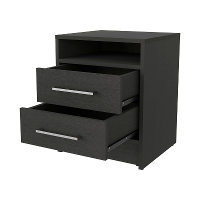NicBex Nightstand with 2 Drawers, Bedside Table with 1 Shelf, Modern Night Stand for Bedroom Living Room