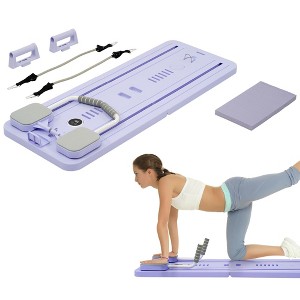 Fitvids 5 in 1 Pilates Reformer Board Set, Purple – Home Gym Exercise Equipment and Core Balance Trainer with Resistance Bands and Sliders - 1 of 4