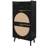 KWPZQEB Rattan Shoe Cabinet with 2 Flip Drawers, Hidden Wood Shoe Cabinet with Drawer, Freestanding Shoe Storage Cabinet for Entryway - 4 of 4