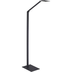 Possini Euro Design Rayven Modern Industrial 50" Tall Standing Floor Lamp Task LED Dimmable Black Metal Living Room Bedroom House Reading - 1 of 4