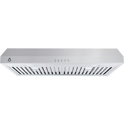 30" Under Cabinet Range Hood Kitchen Vent Mechanical Control 300 CFM 3 Speeds With 2 LEDs Light