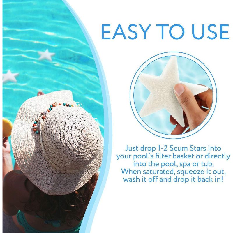 3-Pack Scum Star Oil Absorbing Sponge - Excellent Absorber for Hot Tub, Spa and Swimming Pool Use, 4 of 8