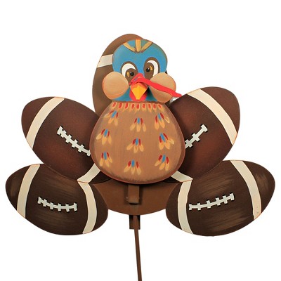 Thanksgiving 29.5" Football Turkey Fall Easel Hang Ground  -  Decorative Garden Stakes