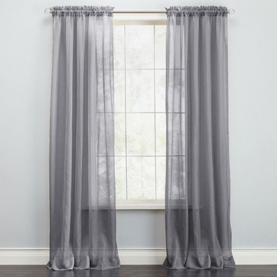BrylaneHome BH Studio Sheer Voile Rod-Pocket Panel Pair
